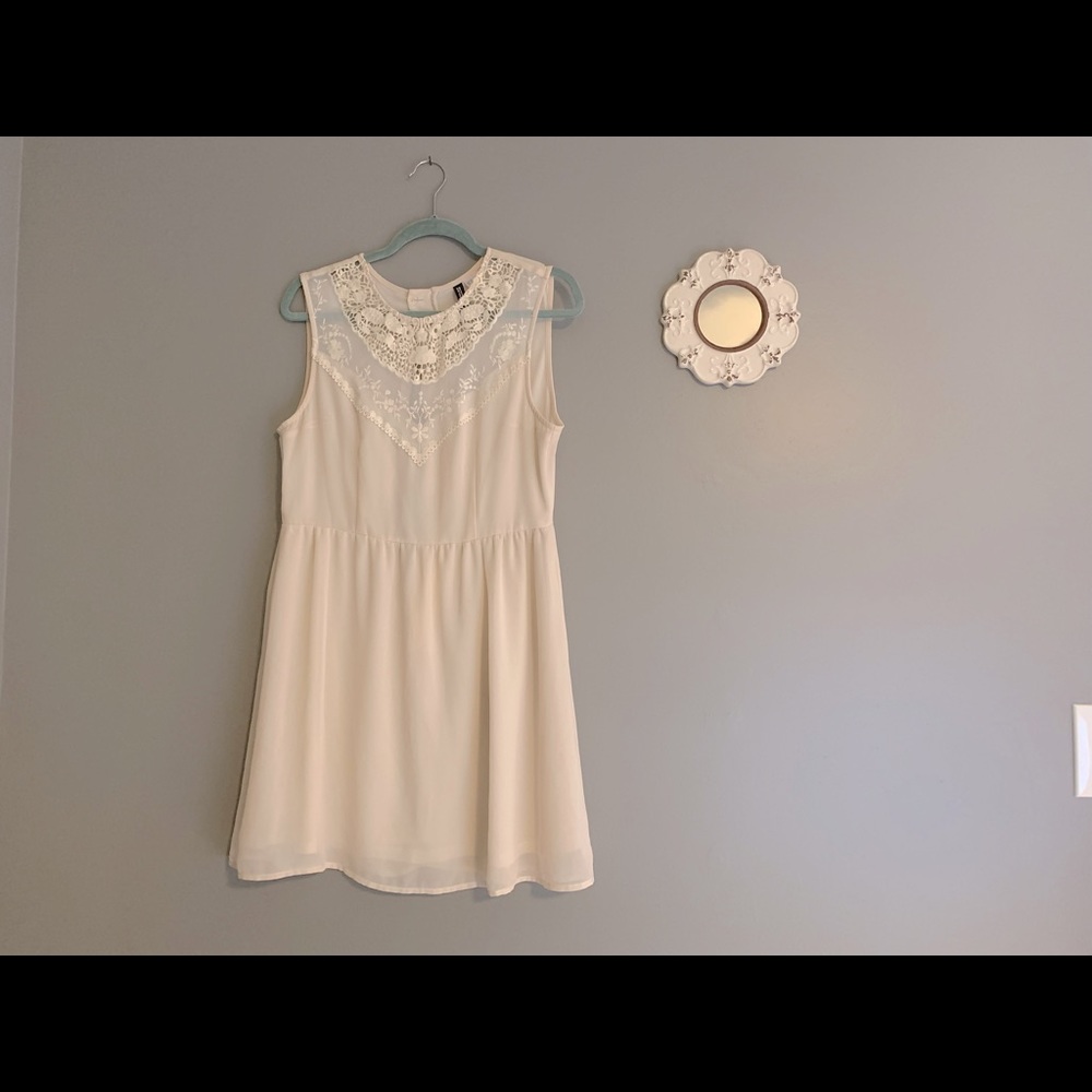 White lace top dress